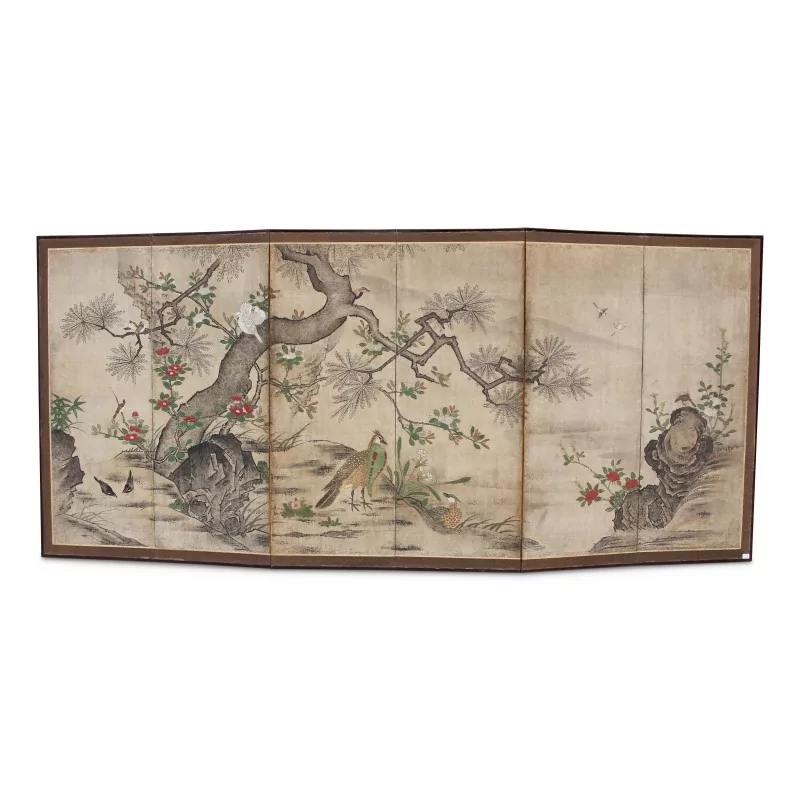 银叶水墨丝网。江户时代 - Moinat - 装饰配件