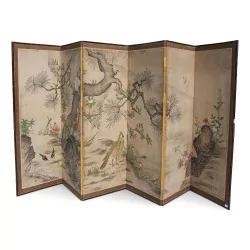 银叶水墨丝网。江户时代