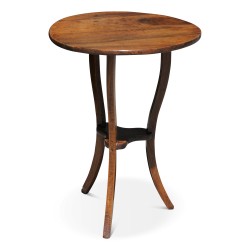 Guéridon tripode en bois de noyer, modèle vintage. 20ème
