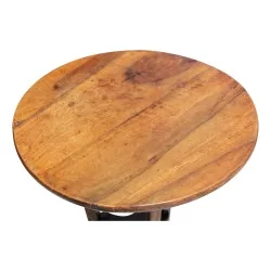 Dreibein-Säulentisch aus Walnussholz, Vintage-Modell. 20. Jahrhundert