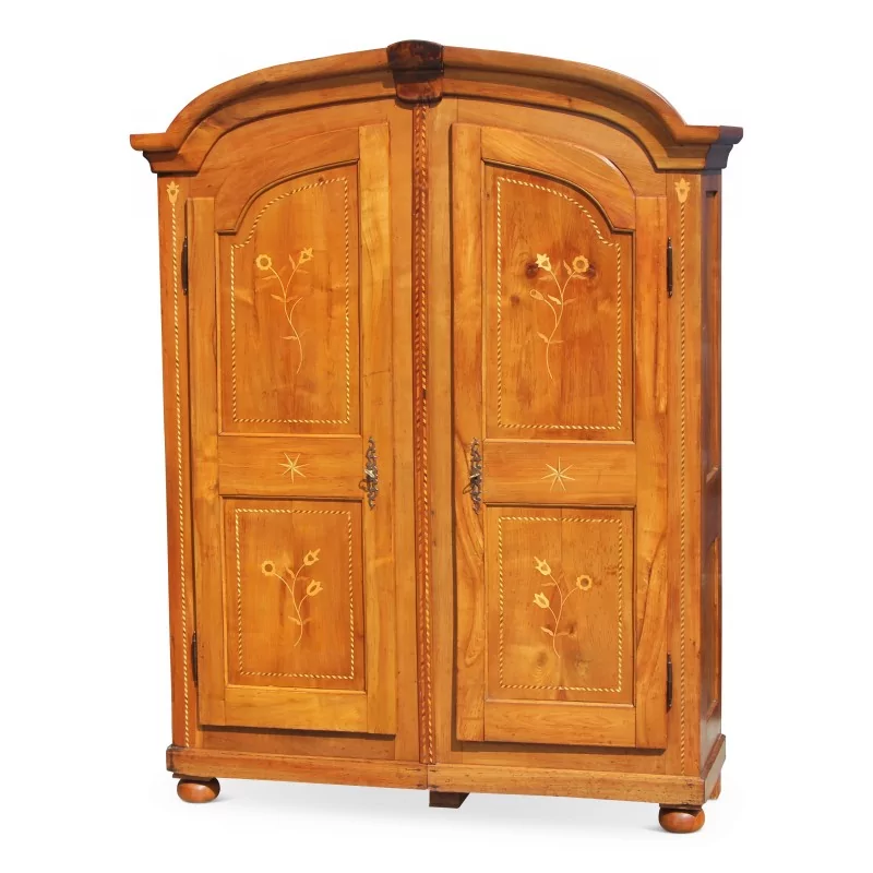 弗里堡樱桃木镶嵌华丽衣橱。约1820年。 - Moinat - 柜
