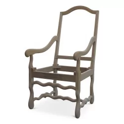 Carcasse de fauteuil en noyer. Hauteur assise : 53 cm