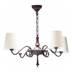 \"Vendome\"灯具采用古铜色，配有白色灯罩。