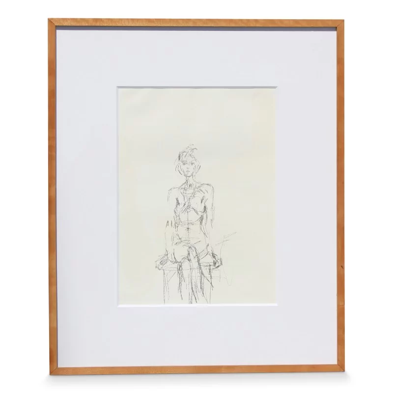 Lithographie \"Sitzende Frau\" von Alberto Giacometti (1901–1966). - Moinat - Gemälden - Verschieden