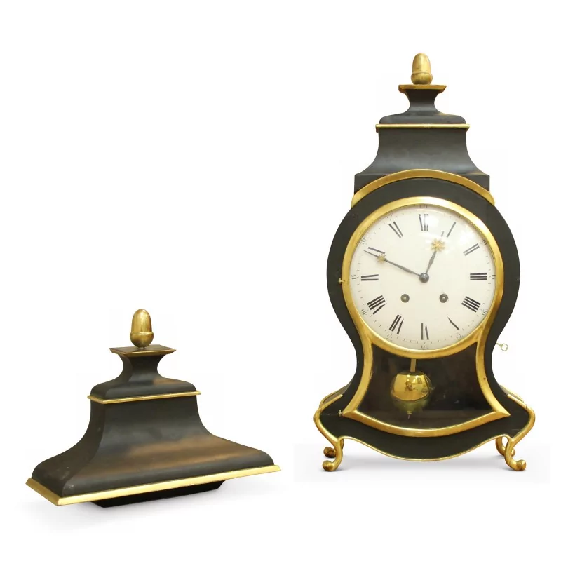 Uhr \"Zumiswald\", schwarz lackiert. Schweiz: Um 1840. Im Originalzustand. - Moinat - Tischuhren Uhr \"Zumiswald\", schwarz lackiert. Schweiz: Um 1840. Im Originalzustand. - Moinat - Tischuhren