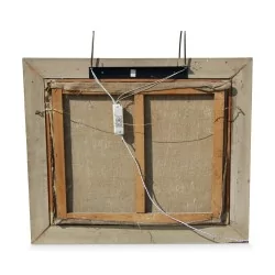 Huile sur toile "Bord du lac" de Rudolf Zender (1901-1988).