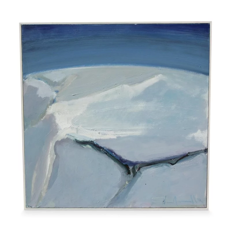 Huile sur toile "Congères" de Wanda Guanella (1944). - Moinat - Tableaux - Divers