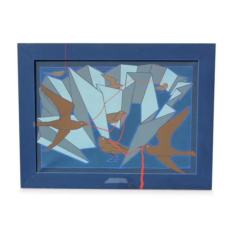 Huile sur toile "Le fil d Ariane" de Francesco Casorati (1934-2013). - Moinat - Tableaux - Divers