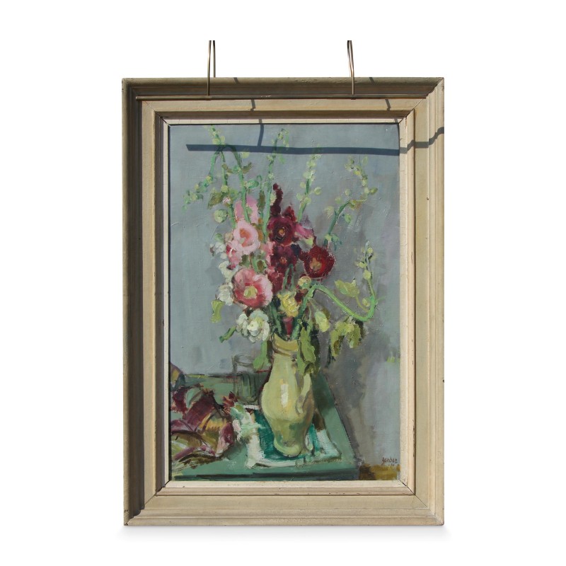 Huile sur toile  "Bouquet de fleurs" de Rudolf Zender (1901-1988). - Moinat - Tableaux - Nature morte