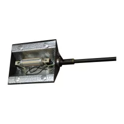 Лампа для чтения / торшер из темной латуни с декором из золотой нити, галогенная.