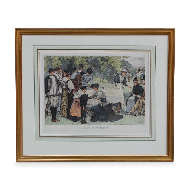 ET Brewtnall 于 1891 年创作的画作《温布尔登的茶会》。 - Moinat - 版画