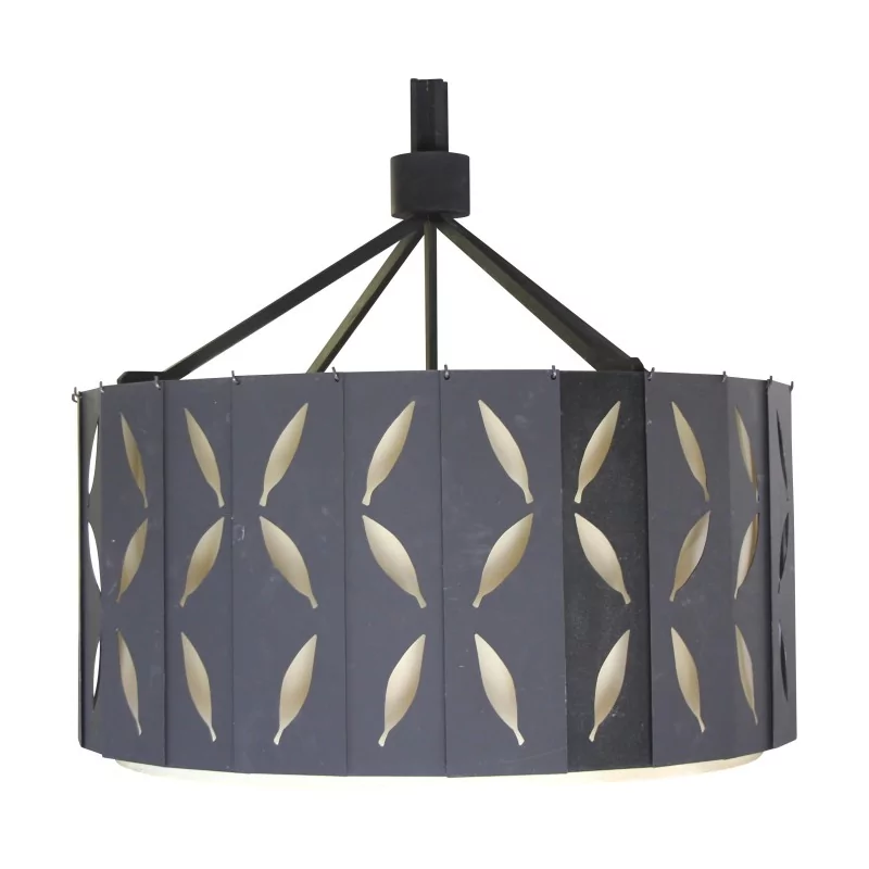 Кованая цилиндрическая люстра с декором «Бабочки» и абажуром от «Pierre Bonnefille». - Moinat - Люстры, Плафоны Кованая цилиндрическая люстра с декором «Бабочки» и абажуром от «Pierre Bonnefille». - Moinat - Люстры, Плафоны