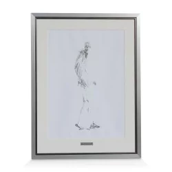 Lithograph \"Homunculus\" by Alberto Giacometti (1901-1966).