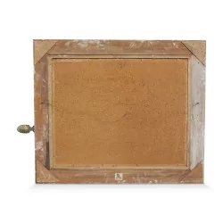 Huile sur panneau "Paysage de forêt et maison" signé Curt Manz (1900-1989).