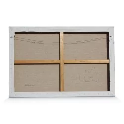 布面油画《日落风景》，阿兰·米格 (Alain Mieg) 作 (1964 年)。