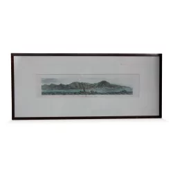 Watercolor engraving \"View of Hong Kong\" drawn by LG Heat (1846).