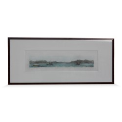 Aquarellstich \"Ansicht von Hongkong\", gezeichnet von LG Heat (1846).