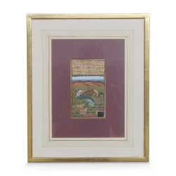 Gouache \"Iranian Symbol\" on old paper.