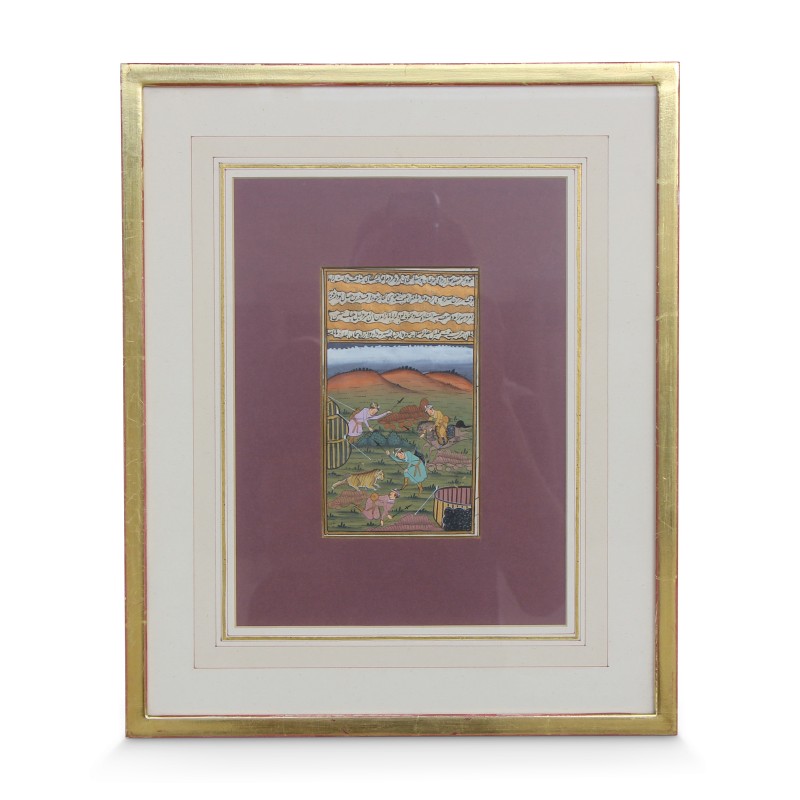 Gouache \"Iranian Symbol\" on old paper. - Moinat - Painting - Miscellaneous
