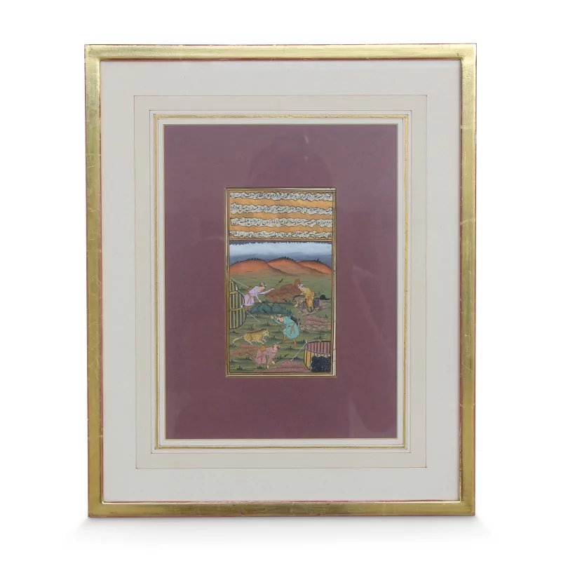 Gouache \"Iranisches Symbol\" auf altem Papier. - Moinat - Gemälden - Verschieden