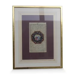 Gouache \"Iranisches Symbol\" auf altem Papier.