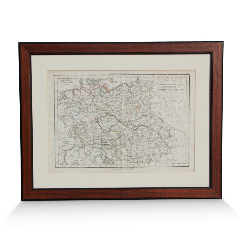 Gravure "Carte du Royaume de Prusse, Empire d Auriche" 1827. - Moinat - Tableaux - Divers