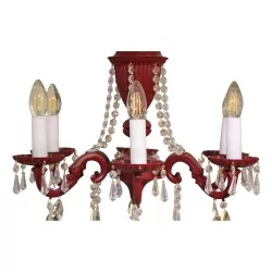 люстра из красного хрусталя «TRUJILLO» с 6 лампами E14.