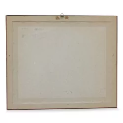 Kolorierter Kupferstich \"Seitenansicht des Schlosses Prangins am Genfersee,