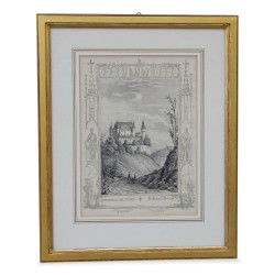 Gravure coloriée "Chateau de Nyon". vers 1822.