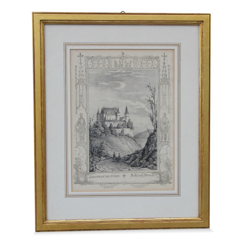 Gravure coloriée "Chateau de Nyon". vers 1822. - Moinat - Gravures Gravure coloriée "Chateau de Nyon". vers 1822. - Moinat - Gravures