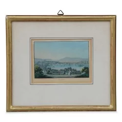 彩色版画\"日内瓦\"，署名：苏黎世 hey R. Dikenm。约 1900 年。