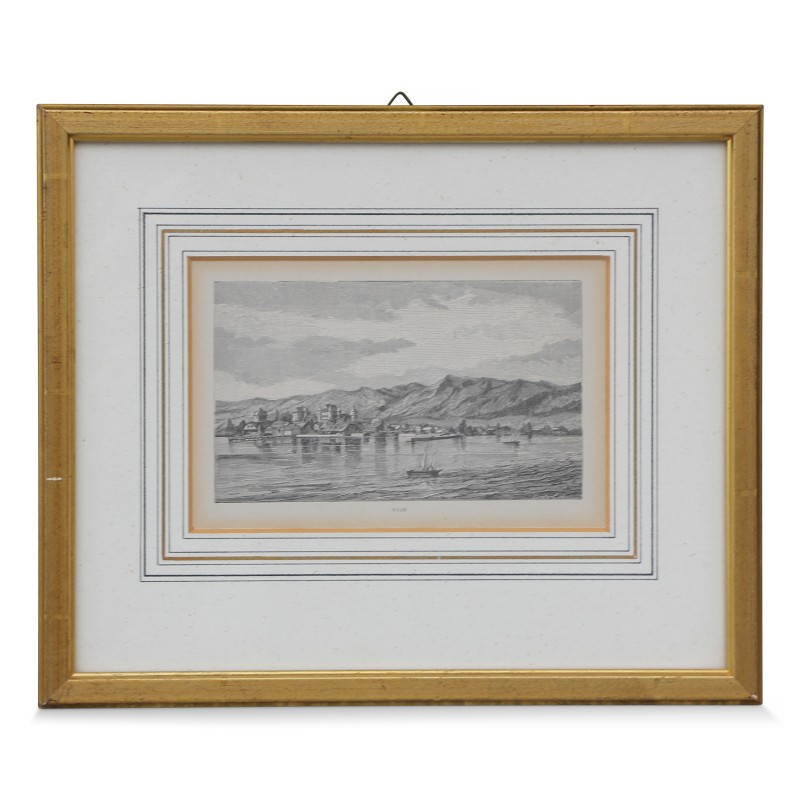 Gravure "Nyon". Vers 1900. - Moinat - Gravures Gravure "Nyon". Vers 1900. - Moinat - Gravures