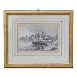 Kupferstich \"Nyon, Kanton Waadt\". Um 1900.