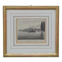 Engraving \"Nyon, canton of Vaud\". Circa 1900.