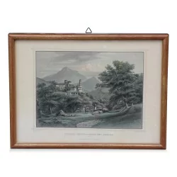 Цветная гравюра «Замок Берольдинген в Лугано (Тичино)». Около 1900 года.