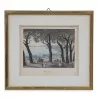 Colored engraving \"Montbenon\". - Moinat - Prints, Reproductions