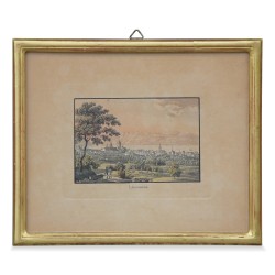 Gravure colorée "Lausanne". Vers 1900.