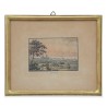 Gravure colorée "Lausanne". Vers 1900. - Moinat - Gravures