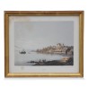 Gravure colorée "Nyon" signée S. Morel. M. d Estampes à Genève. Vers 1900. - Moinat - Gravures