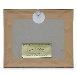 Colored engraving \"Nyon\" signed S. Morel. M. d Estampes in Geneva. Circa 1900.