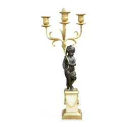 Pair of Louis XVI \"Aux putti\" candelabras in the style of Jacques-Francois-Joseph Saly