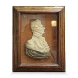 Portrait miniature "Lord Willington" en cire sous verre. Angleterre