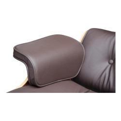 Eames low-back lounge chair with brown Italian leather footrest