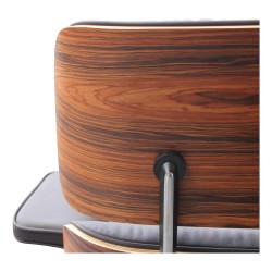 Eames low-back lounge chair with brown Italian leather footrest