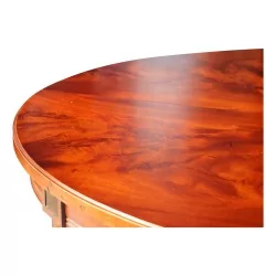 Louis XVI mahogany dining table with two belted extensions