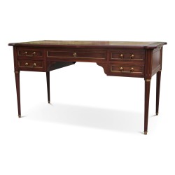 Bureau de style Louis XVI en acajou monté sur chêne