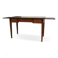 Directoire style desk in cherry wood, antique patina and diamond marquetry