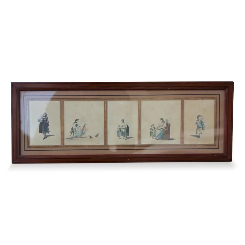 Aquarellstich "Schweizer Charakter" von Gottfried Mind 1768 - 1814. Schweiz - Moinat - Gravüren