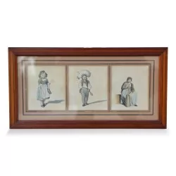 Aquarellstich "Schweizer Charakter" von Gottfried Mind 1768 - 1814. Schweiz