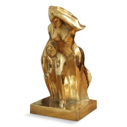 Bronzestatue \"Frau und Kind\", signiert C de Gunzburg